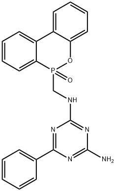 N-[(10-氧代-9,10-二氢-9-氧杂-10-磷杂菲-10-基)甲基]-6-苯基-1,3,5-三嗪-2,4-二胺, 66560-05-2, 结构式