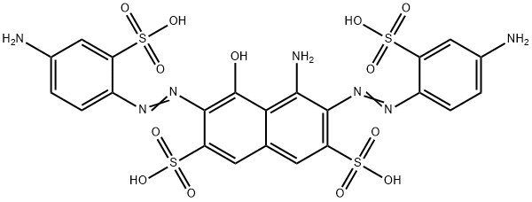 4-amino-3,6-bis[(4-amino-2-sulphophenyl)azo]-5-hydroxynaphthalene-2,7-disulphonic acid Structure