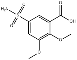 2,3-二甲氧基-5-磺酰胺苯甲酸, 66644-80-2, 结构式