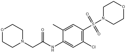 4-Morpholineacetamide, N-(5-chloro-2-methyl-4-(4-morpholinylsulfonyl)p henyl)- 结构式
