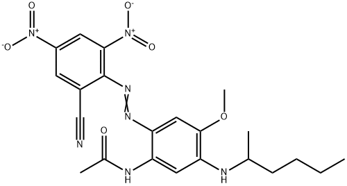 N-[2-[(2-cyano-4,6-dinitrophenyl)azo]-4-methoxy-5-[(1-methylpentyl)amino]phenyl]acetamide Structure
