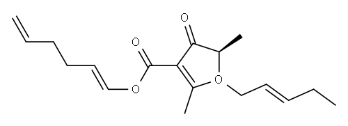 (-)-2-[(1E,3E)-1,3-Hexadienyl]-5-methoxy-2-methyl-4-[(E)-1-oxo-2-hexenyl]furan-3(2H)-one 结构式