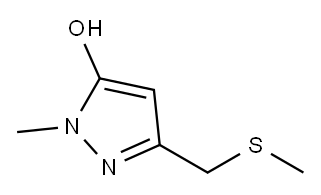 1H-Pyrazol-5-ol,  1-methyl-3-[(methylthio)methyl]- 结构式