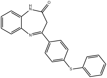 2H-1,5-Benzodiazepin-2-one, 1,3-dihydro-4-(4-(phenylthio)phenyl)- 结构式