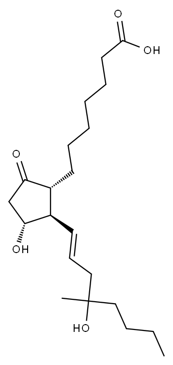 Prost-13-en-1-oic acid, 11,16-dihydroxy-16-methyl-9-oxo-, (11alpha,13E )-(+-)- 结构式