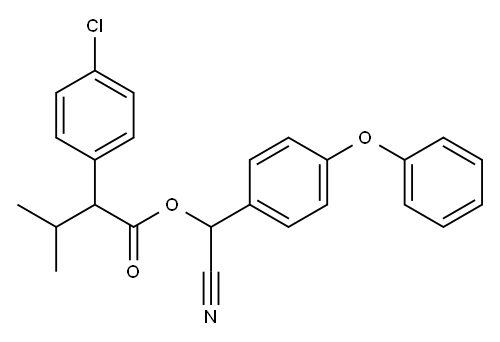 2-(p-Chlorophenyl)-2-isopropylacetic acid cyano(p-phenoxyphenyl)methyl ester 结构式