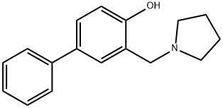 3-(1-Pyrrolidinylmethyl)biphenyl-4-ol 结构式