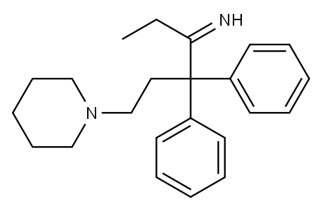 2,2-Diphenyl-1-ethyl-4-piperidino-1-butanimine 结构式