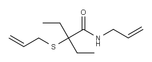 N-Allyl-2-allylthio-2-ethylbutyramide 结构式