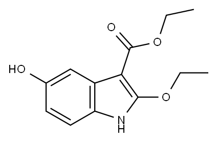 2-Ethoxy-5-hydroxy-1H-indole-3-carboxylic acid ethyl ester 结构式
