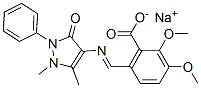 sodium 6-[(1,5-dimethyl-3-oxo-2-phenyl-pyrazol-4-yl)iminomethyl]-2,3-d imethoxy-benzoate Structure