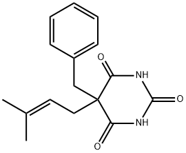 5-Benzyl-5-(3-methyl-2-butenyl)barbituric acid 结构式
