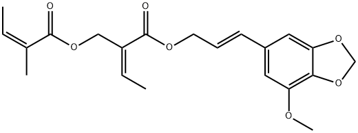 (Z)-2-Methyl-2-butenoic acid (Z)-2-[[3-(7-methoxy-1,3-benzodioxole-5-yl)-2-propenyloxy]carbonyl]-2-butenyl ester|峨参新素