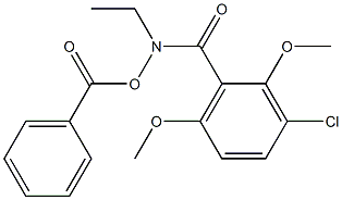 N-(Benzoyloxy)-3-chloro-N-ethyl-2,6-dimethoxybenzamide 结构式