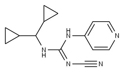 2-Cyano-1-(dicyclopropylmethyl)-3-(4-pyridyl)guanidine 结构式