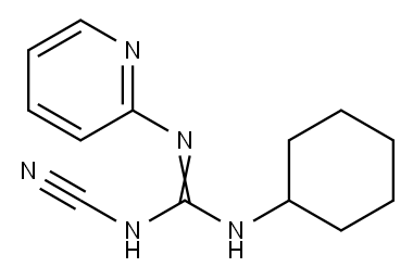 2-Cyano-1-cyclohexyl-3-(2-pyridyl)guanidine 结构式