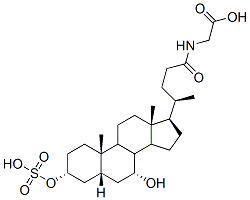 N-[(3a,5b,7a)-7-hydroxy-24-oxo-3-(sulfooxy)cholan-24-yl]-glycine 结构式