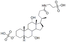 2-[[(3a,5b,7a,12a)-7,12-dihydroxy-24-oxo-3-(sulfooxy)cholan-24-yl]amino]-ethanesulfonic acid 结构式