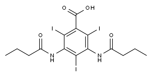 3,5-Bis(butyrylamino)-2,4,6-triiodobenzoic acid Structure