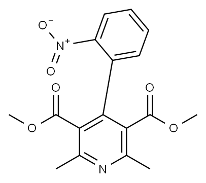 4 - (2硝基苯基)-2,6 -二甲基吡啶-3,5二羧酸二甲酯, 67035-22-7, 结构式