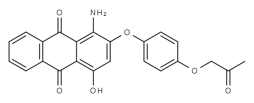 1-amino-4-hydroxy-2-[4-(2-oxopropoxy)phenoxy]anthraquinone 结构式