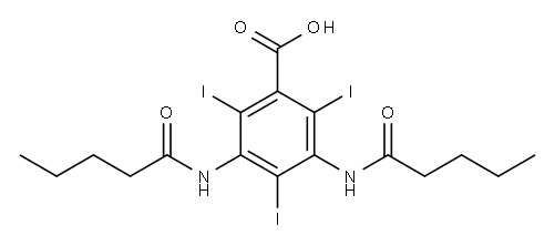 3,5-Bis(valerylamino)-2,4,6-triiodobenzoic acid Structure