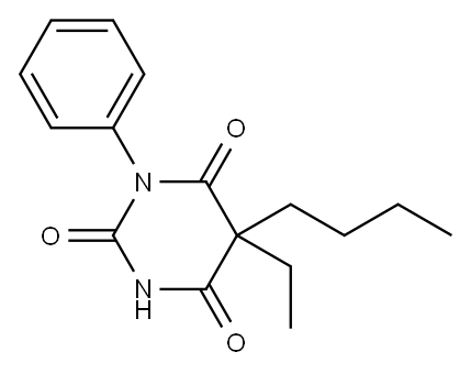 5-Butyl-5-ethyl-1-phenyl-2,4,6(1H,3H,5H)-pyrimidinetrione 结构式