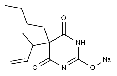 5-Butyl-5-(1-methyl-2-propenyl)-2-sodiooxy-4,6(1H,5H)-pyrimidinedione 结构式