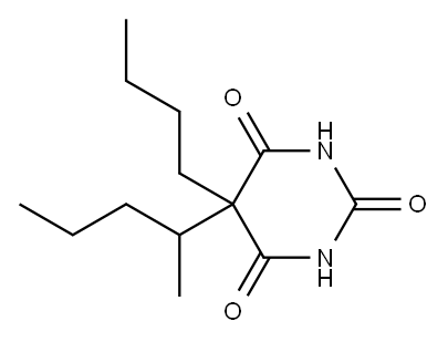 5-Butyl-5-(1-methylbutyl)-2,4,6(1H,3H,5H)-pyrimidinetrione 结构式