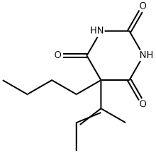 5-Butyl-5-(1-methyl-1-propenyl)-2,4,6(1H,3H,5H)-pyrimidinetrione 结构式