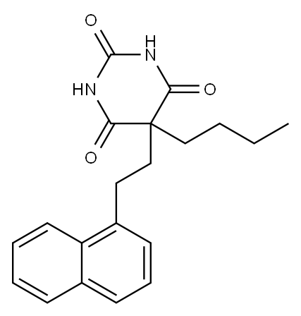 5-Butyl-5-[2-(1-naphtyl)ethyl]-2,4,6(1H,3H,5H)-pyrimidinetrione Structure