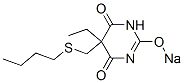 5-(Butylthiomethyl)-5-ethyl-2-sodiooxy-4,6(1H,5H)-pyrimidinedione 结构式