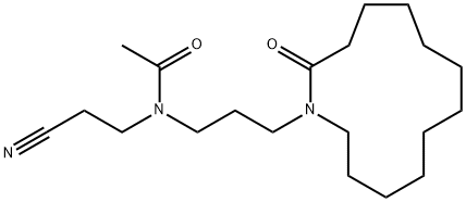 N-(2-Cyanoethyl)-N-[3-(2-oxoazacyclotridecan-1-yl)propyl]acetamide 结构式
