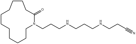 12-[(10-Cyano-4,8-diazadecan-1-yl)amino]dodecanoic acid lactam 结构式