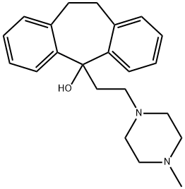 10,11-Dihydro-5-[2-(4-methylpiperazino)ethyl]-5H-dibenzo[a,d]cyclohepten-5-ol 结构式