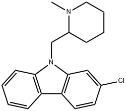 7-Chloro-9-(1-methyl-2-piperidylmethyl)-9H-carbazole 结构式
