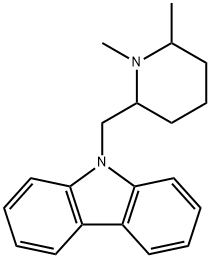 9-(1,6-Dimethyl-2-piperidylmethyl)-9H-carbazole 结构式