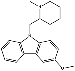 6-Methoxy-9-(1-methyl-2-piperidylmethyl)-9H-carbazole 结构式
