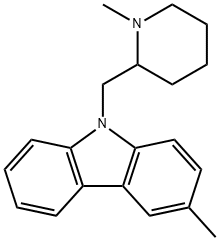 3-Methyl-9-(1-methyl-2-piperidylmethyl)-9H-carbazole 结构式