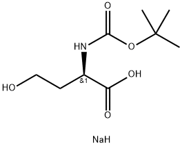 N-叔丁氧羰基-D-高丝氨酸单钠盐, 67198-87-2, 结构式