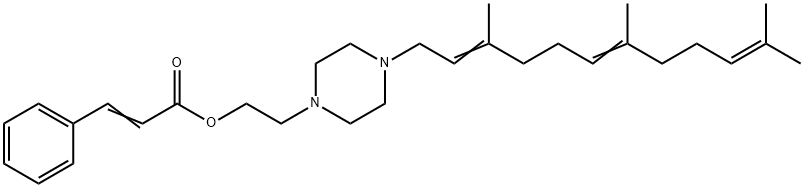 3-Phenylpropenoic acid 2-[4-(3,7,11-trimethyl-2,6,10-dodecatrienyl)-1-piperazinyl]ethyl ester 结构式