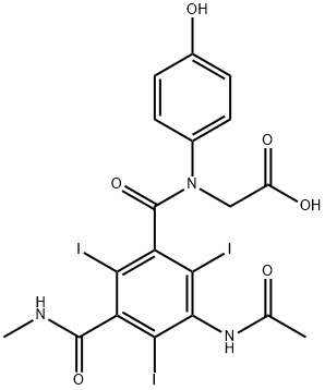 N-[3-(Acetylamino)-5-methylaminocarbonyl-2,4,6-triiodobenzoyl]glycine 结构式