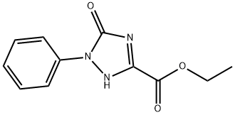 Ethyl2,5-dihydro-5-oxo-1-phenyl-1H-1,2,4-triazole-3-carboxylate, 67267-08-7, 结构式