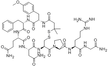 3-MERCAPTO-3-METHYL-BUTYRYL-TYR(ME)-PHE-GLN-ASN-CYS-PRO-ARG-GLY-NH2 Structure