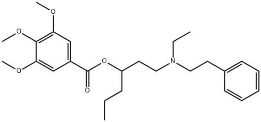 3,4,5-Trimethoxybenzoic acid 3-[ethyl(phenethyl)amino]-1-propylpropyl ester 结构式
