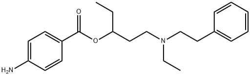 4-Aminobenzoic acid 1-ethyl-3-[ethyl(phenethyl)amino]propyl ester Structure