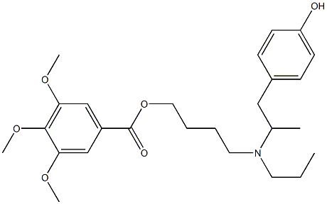 3,4,5-Trimethoxybenzoic acid 4-[N-[2-(4-hydroxyphenyl)-1-methylethyl]-N-propylamino]butyl ester 结构式