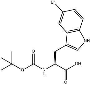 N-叔丁氧羰基-5-溴-DL-色氨酸 结构式