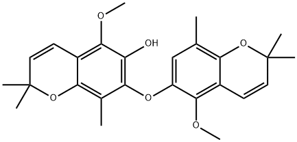 5-Methoxy-7-[(5-methoxy-2,2,8-trimethyl-2H-1-benzopyran-6-yl)oxy]-2,2,8-trimethyl-2H-1-benzopyran-6-ol 结构式