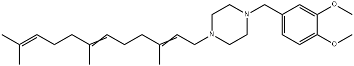 1-(3,4-Dimethoxybenzyl)-4-(3,7,11-trimethyl-2,6,10-dodecatrienyl)piperazine 结构式